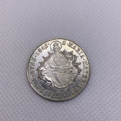 1848 B Hungary 20 Krajczar Silver Coin