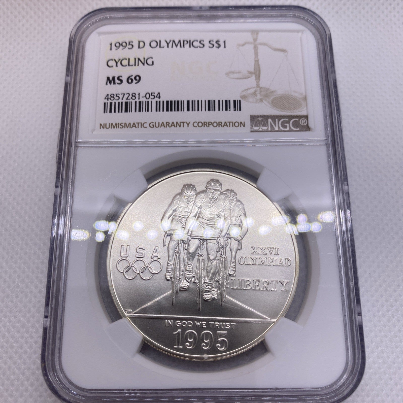 1995-D Olympics Cycling $1 Silver Commemorative Coin NGC MS69 Graded US Mint