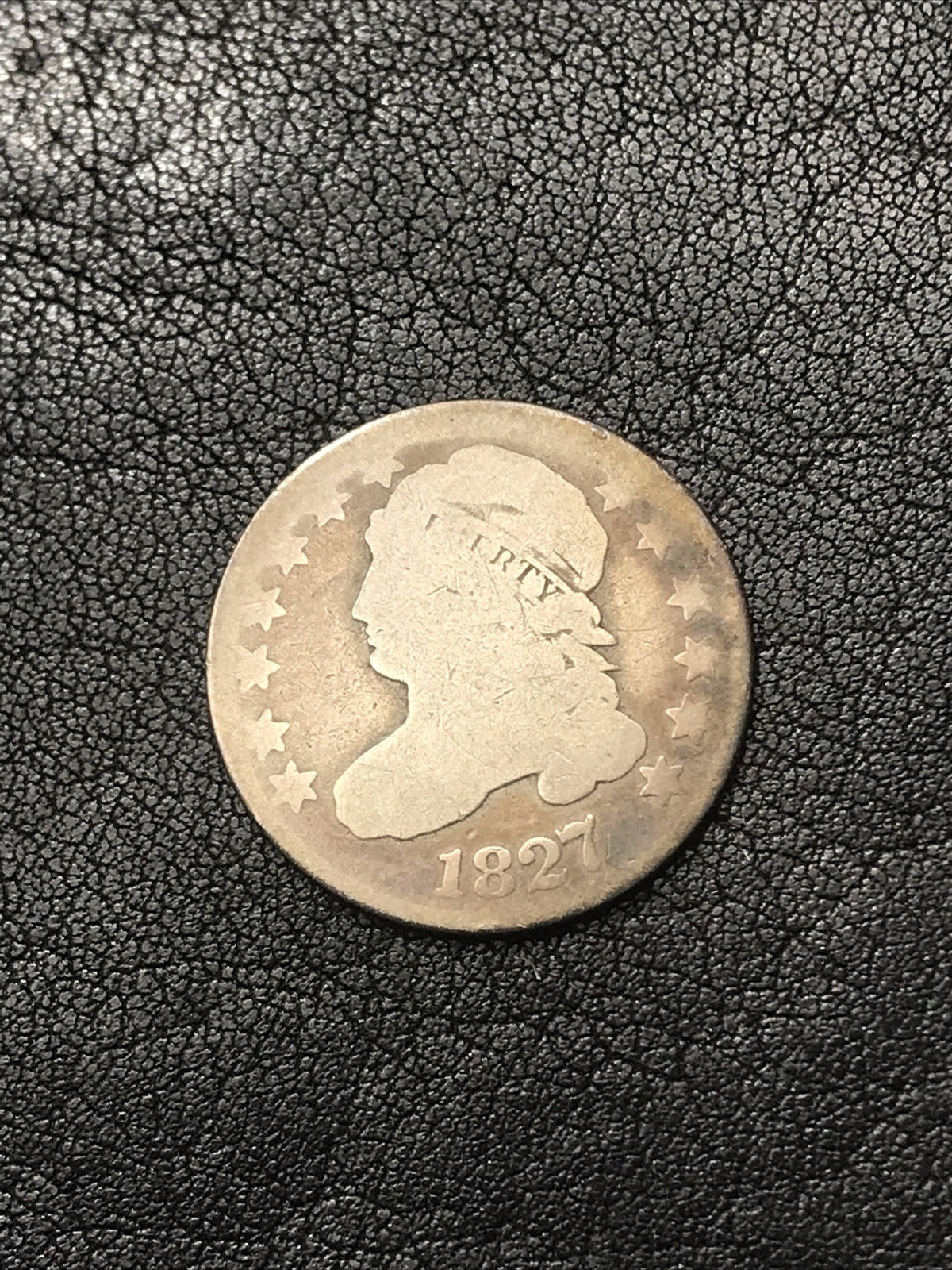 1827 10c Capped Bust Silver Dime JR-6 R-2 RARE #WW827