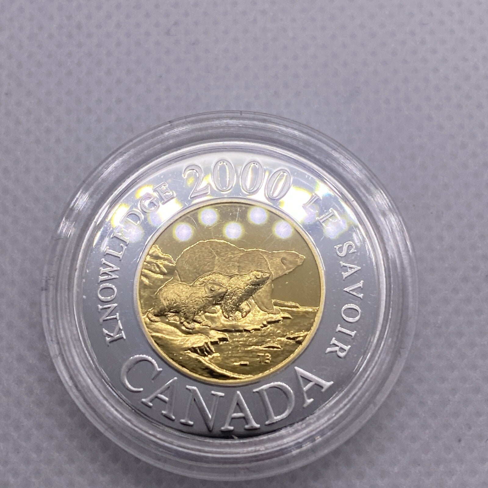2000 Canada Rare Silver Proof Knowledge $2 Canadian Coin