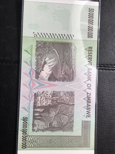 2008 50 TRILLION Zimbabwe DOLLARS BANKNOTE New UNC 100 TRILLION SERIES