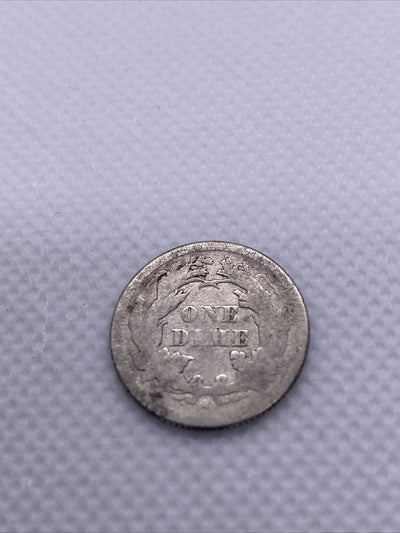 1875 S Seated Liberty Dime Silver 10 Cents Ten Cents Mintmark Below Bow #19277