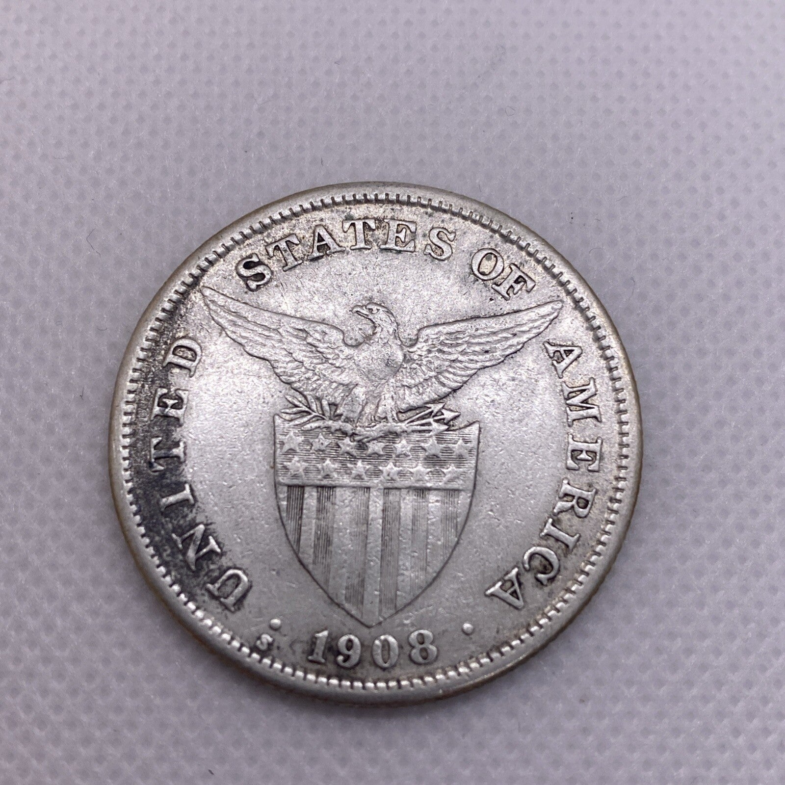 Philippines 1908S One Peso Large Silver Coin #9287-10