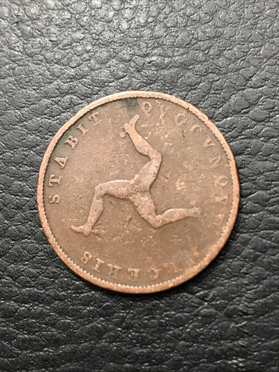 1839 1/2 Penny Low Mintage Rare Coin KM# 13 Isle of Man Victoria Dei Gratia #183