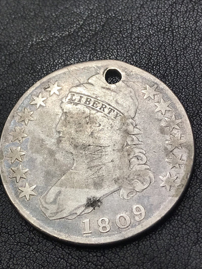 1809 Capped Bust Half Dollar 50C Silver Coin O-115A R-2 Very Rare Variety #PR103