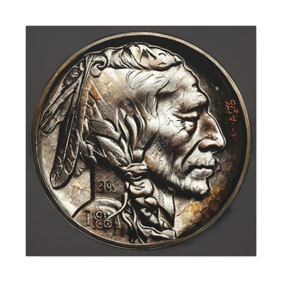 Buffalo Nickel Canvas Buffalo Nickel Coin Unique Rare Buffalo Nickel Canvas LOOK