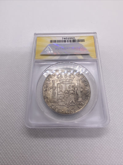 1818 PTS PJ Bolivia Silver 8R 8 Reales AU 55 Details Anacs Silver Potosi #557