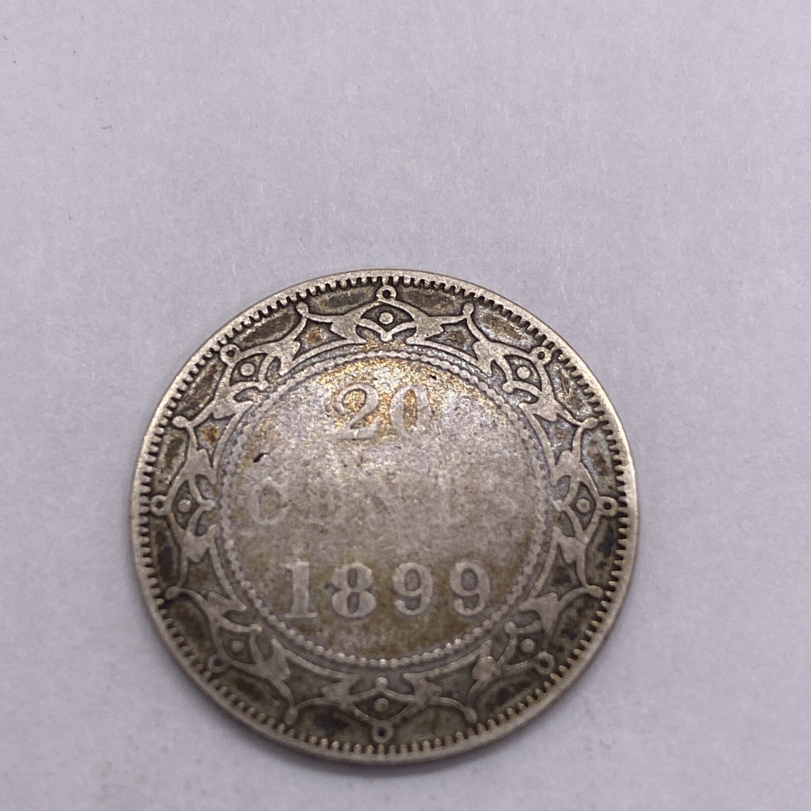 NEWFOUNDLAND 20 CENTS 1899 SILVER KM4 Silver Coin #288-10