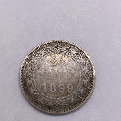 NEWFOUNDLAND 20 CENTS 1899 SILVER KM4 Silver Coin #288-10