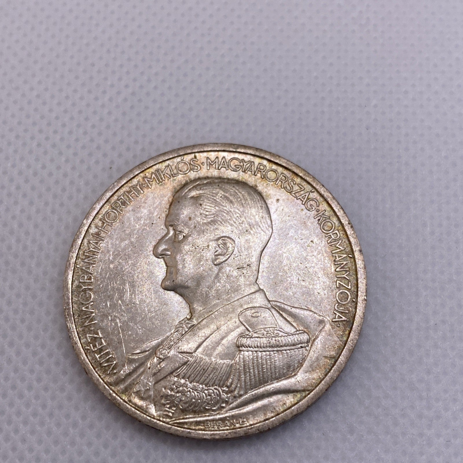 1939 Hungary 5 Pengo Silver Coin Uncirculated