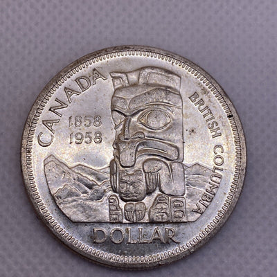 1958 CANADIAN SILVER DOLLAR BEAUTIFUL CANADA SILVER COIN #4700-10