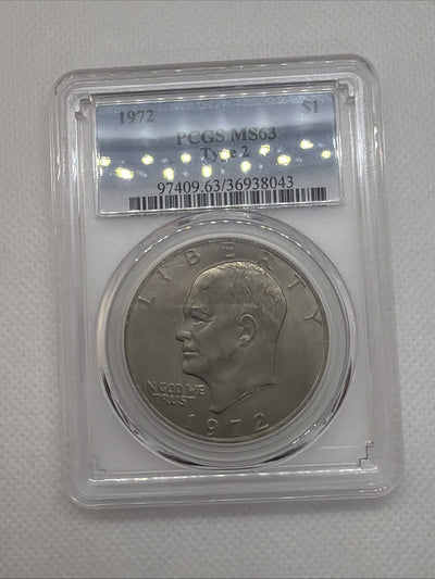 1972 EISENHOWER $1 TYPE 2 PCGS MS63 TYPE II - IKE Dollar Rare High Grade