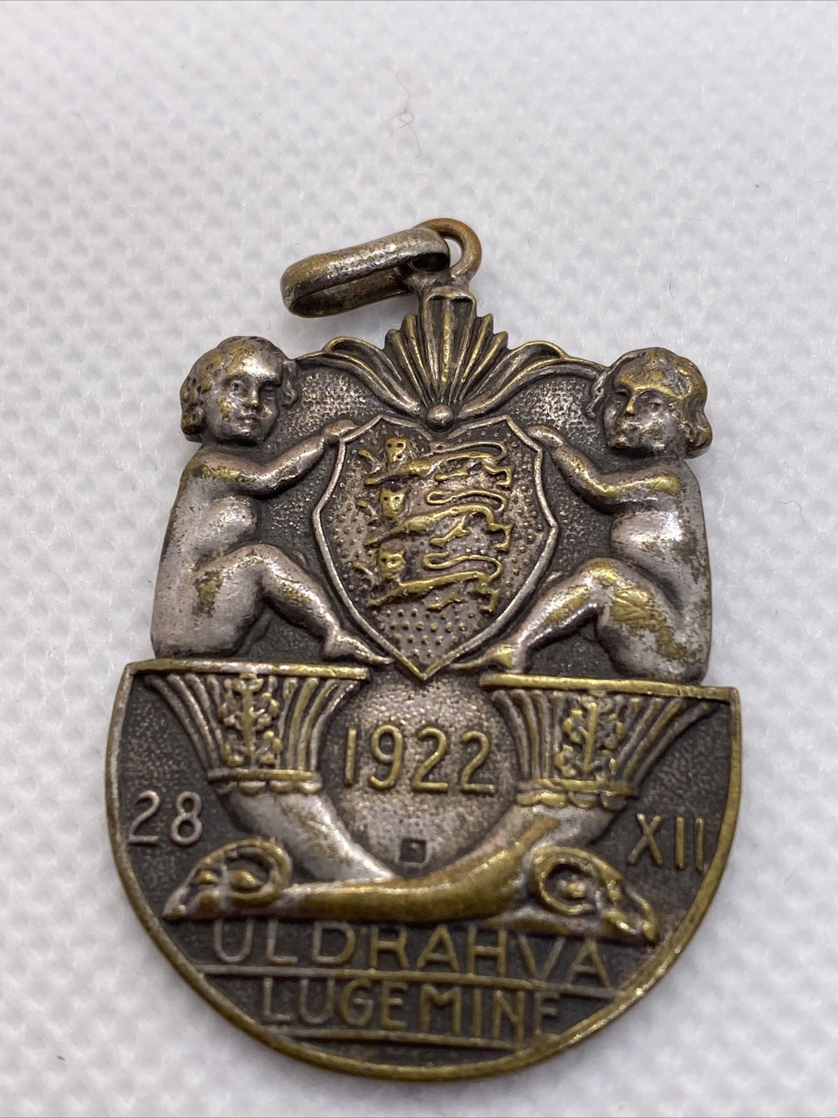 1922 Estonia Population Census Badge Medal With Engraving On The Back SEE