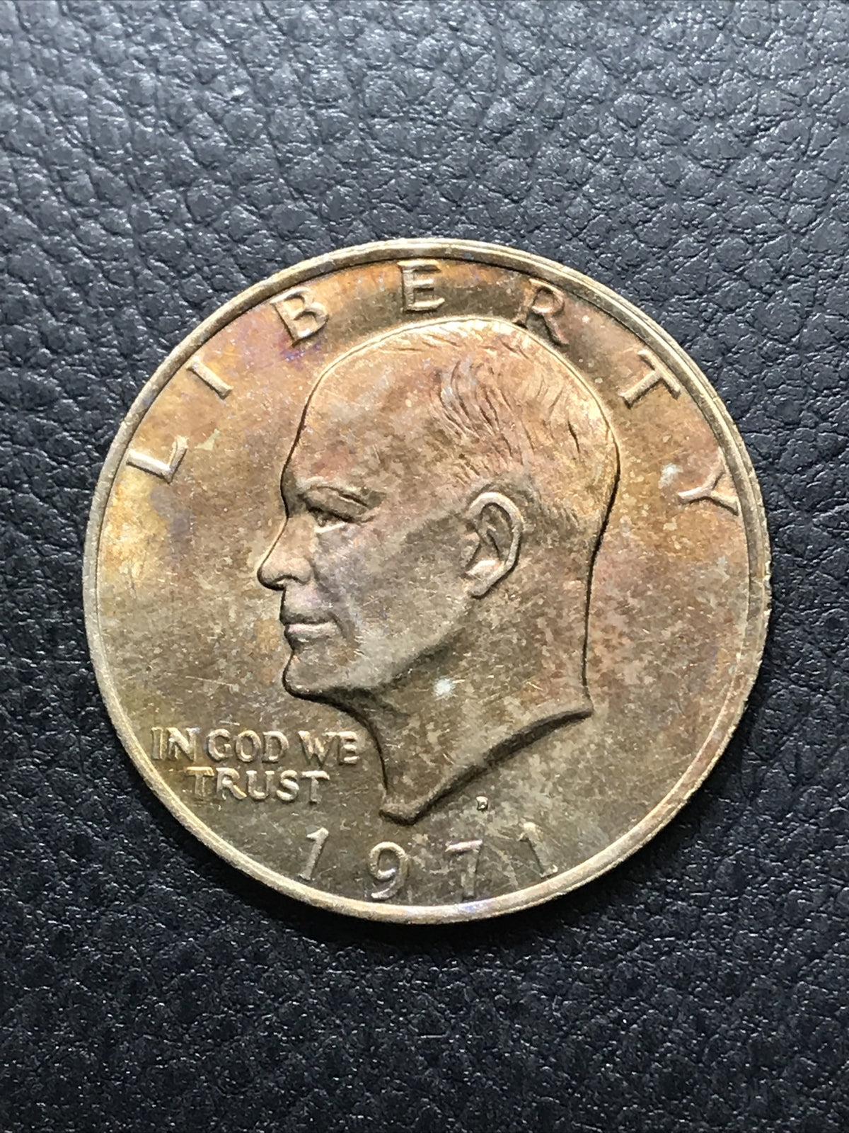 1971-D EISENHOWER TWO(2) $1 DOLLARS BU TONED COINS IN HIGH GRADE #IKE-635GE