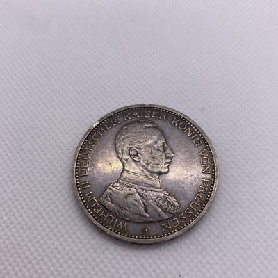 1913-A German States Prussia 5 Mark Silver Coin #48839