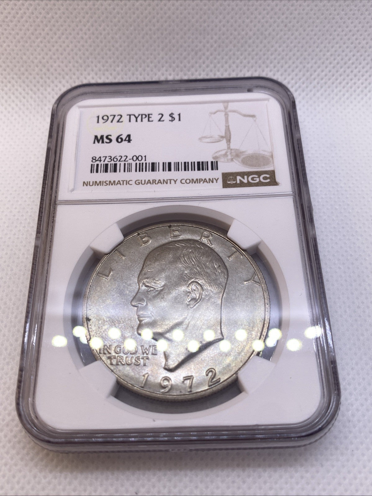 1972 EISENHOWER $1 TYPE 2 NGC MS64 TYPE II - IKE Dollar Rare High Grade