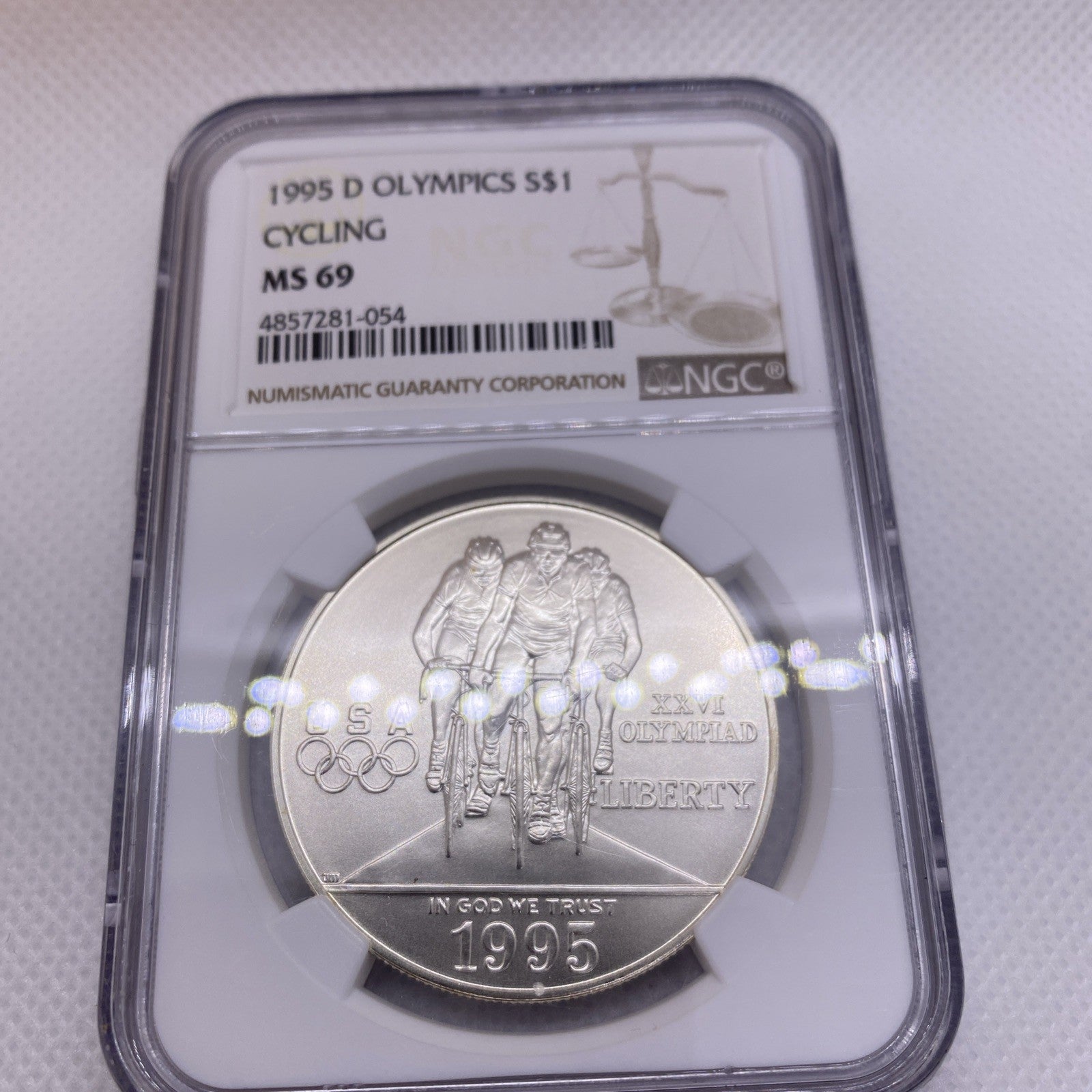 1995-D Olympics Cycling $1 Silver Commemorative Coin NGC MS69 Graded US Mint