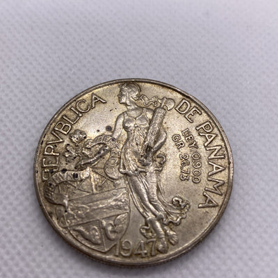 1947 Panama Silver Balboa Silver Coin Beautiful #9532