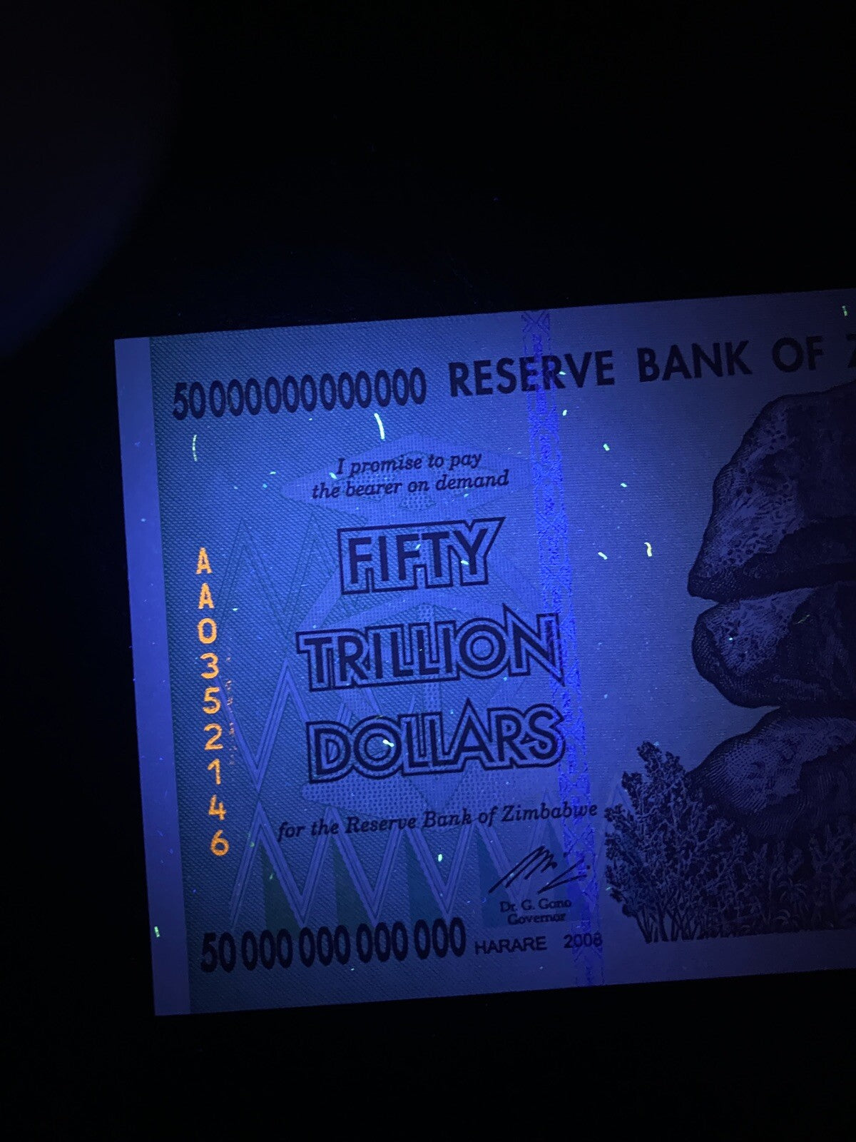 2008 50 TRILLION Zimbabwe DOLLARS BANKNOTE New UNC 100 TRILLION SERIES