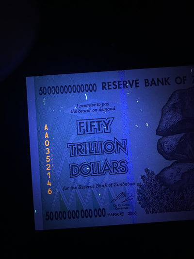 2008 50 TRILLION Zimbabwe DOLLARS BANKNOTE New UNC 100 TRILLION SERIES