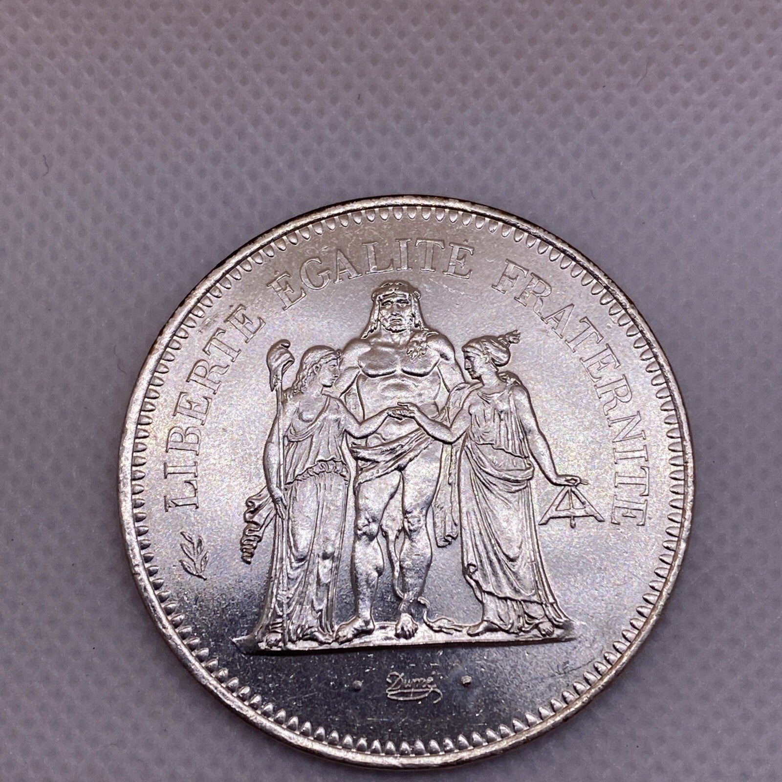 1976 France 50 Francs Silver Coin 50 Fr. Uncirculated Silver Coin #1287-10