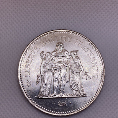 1976 France 50 Francs Silver Coin 50 Fr. Uncirculated Silver Coin #1287-10