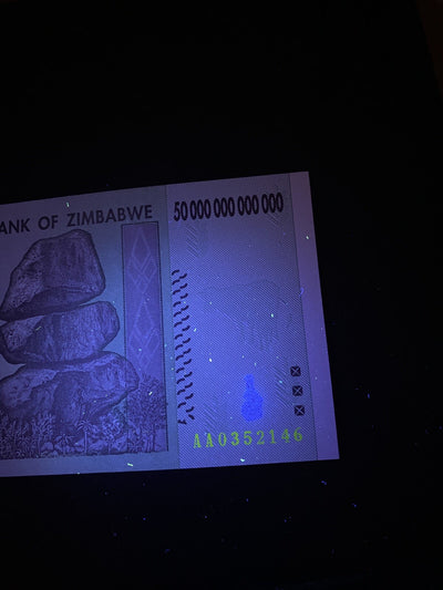 2008 50 TRILLION Zimbabwe DOLLARS BANKNOTE New UNC 100 TRILLION SERIES
