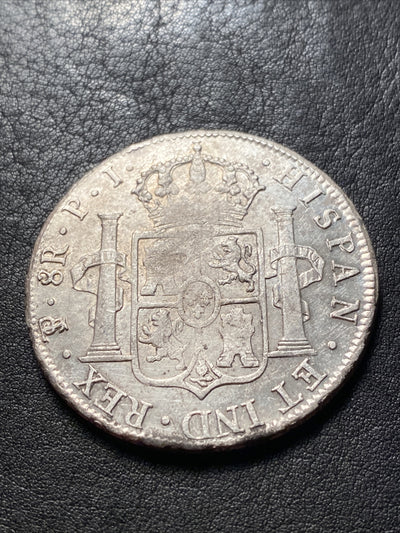 1818 PTS PJ Bolivia KM #84 8 Reals Silver Great Looking Coin Eight Reals #83229