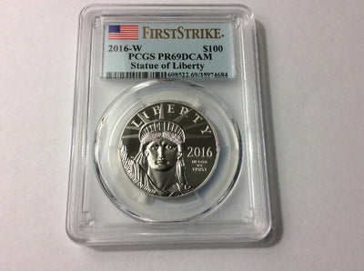 2016 W American Platinum Eagle Proof  1oz $100 PCGS PR69 DCAM  First Strike