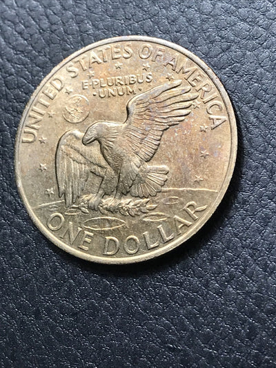 1971-D EISENHOWER TWO(2) $1 DOLLARS BU TONED COINS IN HIGH GRADE #IKE-635GE