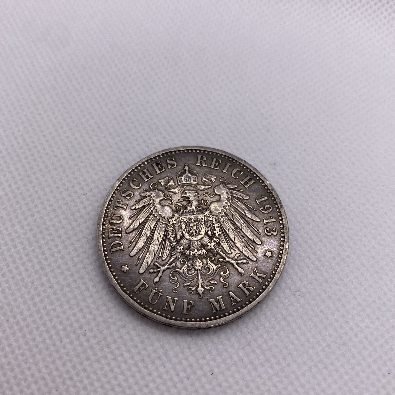 1913-A German States Prussia 5 Mark Silver Coin #48839