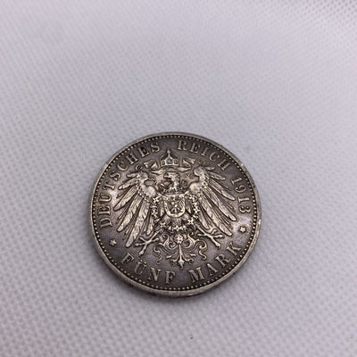 1913-A German States Prussia 5 Mark Silver Coin #48839