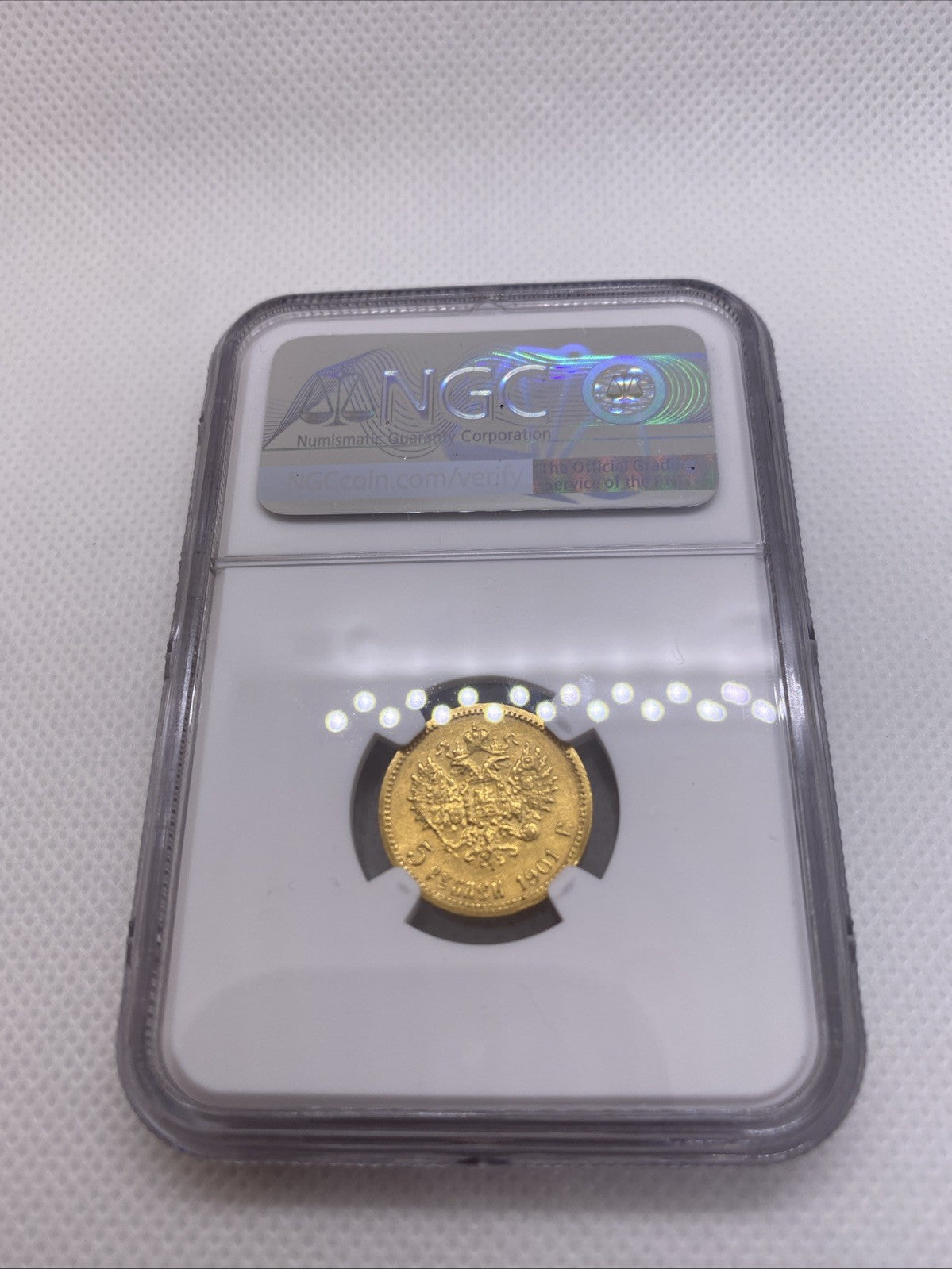 1901 5 Rubles NGC AU Details Beautiful Coin