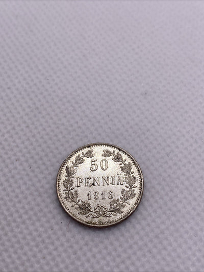 1916-S Finland 50 Pennia Silver #402-10