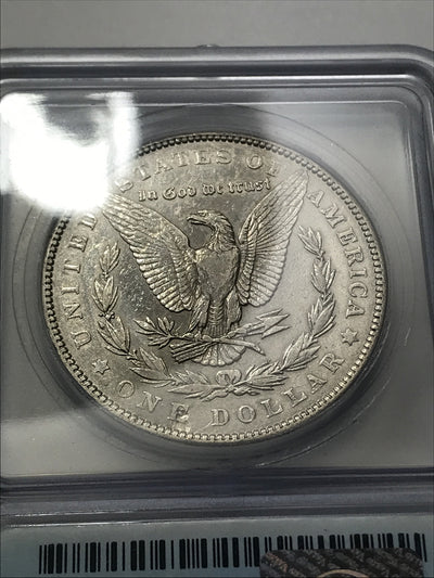 1889 Morgan Dollar ICG AU53 Details STRUCK THROUGH Reverse Error