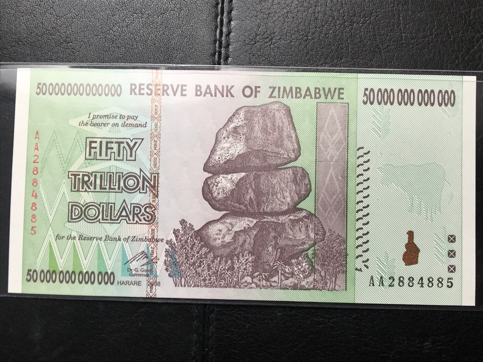2008 50 TRILLION Zimbabwe DOLLARS BANKNOTE New UNC 100 TRILLION SERIES