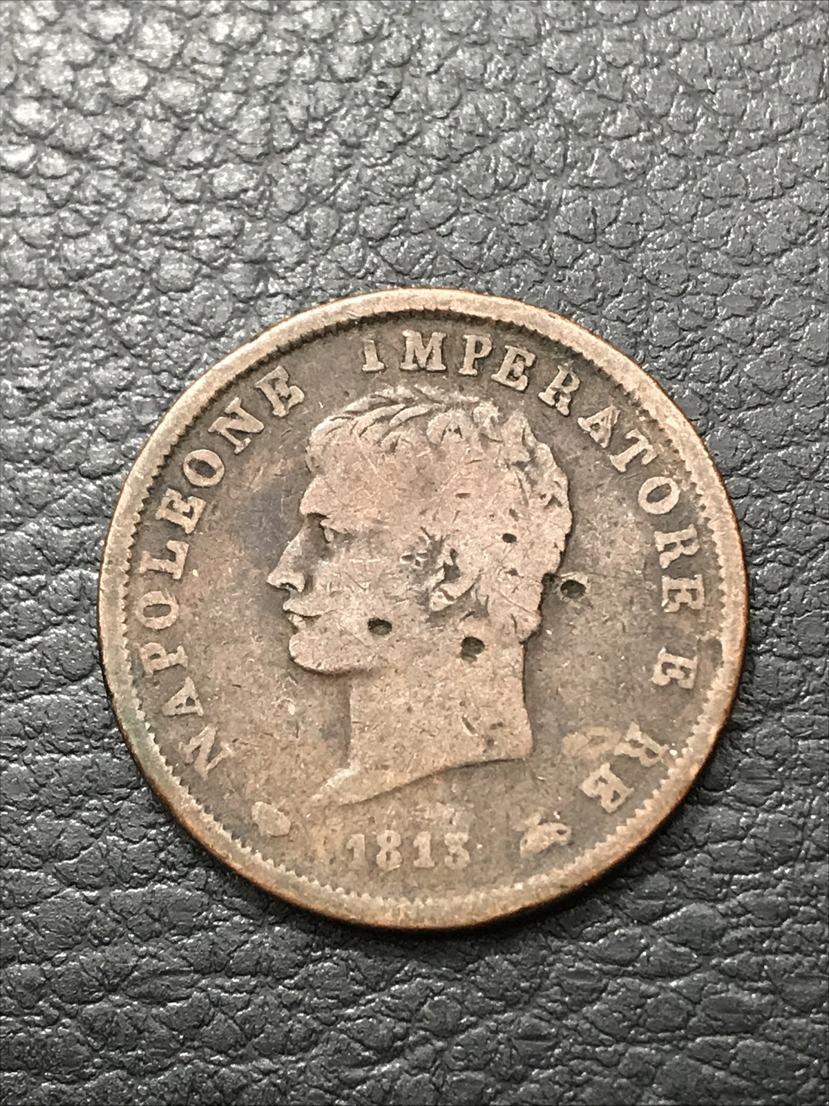 1813 NAPOLEON SOLDO REGNO D'ITALIA COOPER COIN #1813-soldo