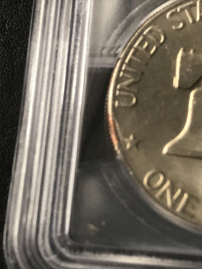 1976 D Ike Dollar $1 Rim Flaw Error ICG MS63 Mint Error