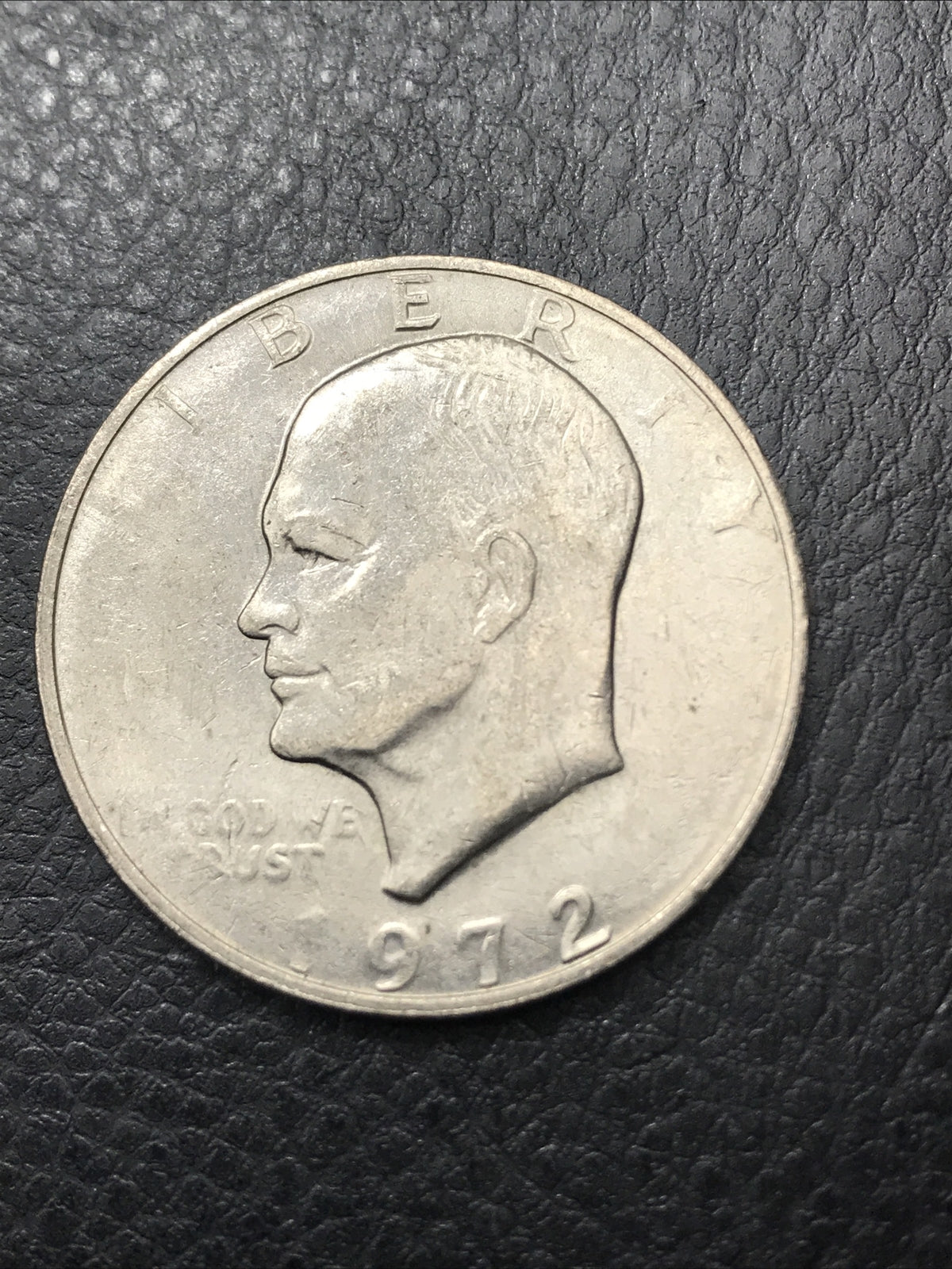 1972 Eisenhower Ike Dollar $1 Mint Error Obverse Struck Through