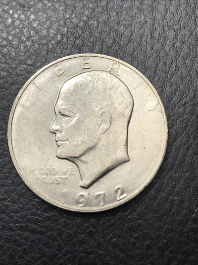 1972 Eisenhower Ike Dollar $1 Mint Error Obverse Struck Through