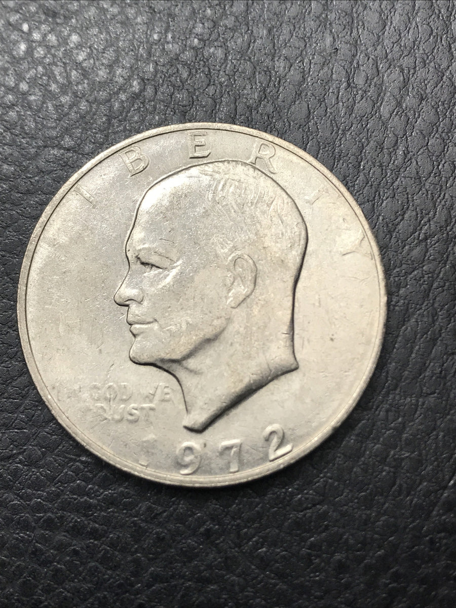 1972 Eisenhower Ike Dollar $1 Mint Error Obverse Struck Through