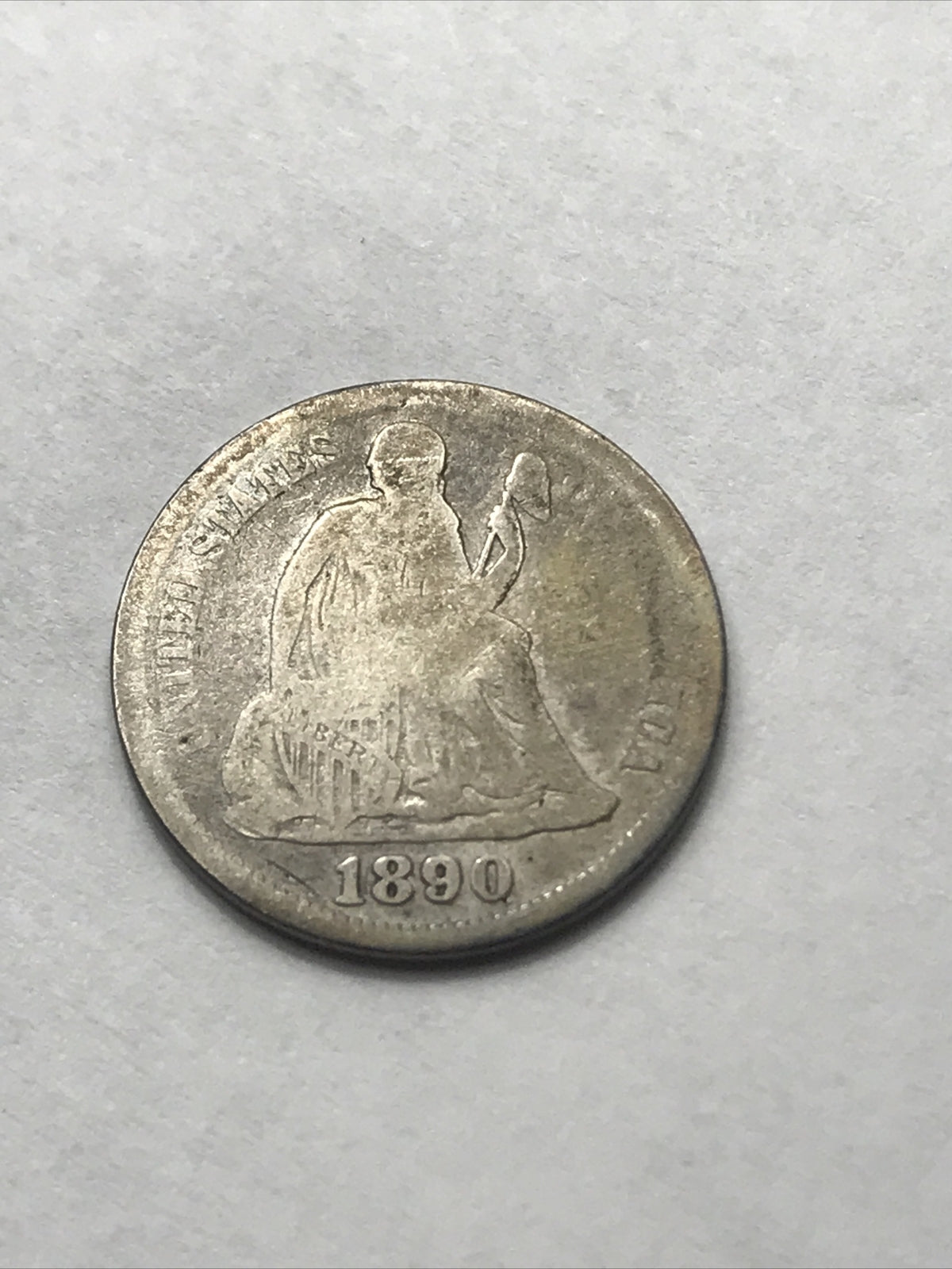 1890 Seated Liberty Dime Silver 90% Coin #HJ890
