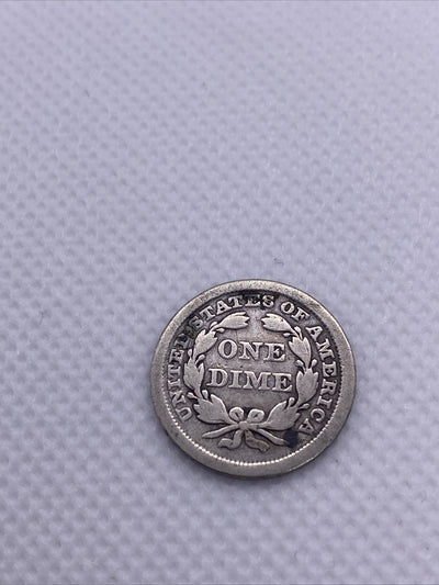 1857 Seated Liberty Dime Ten Cents Silver 10c Coin Great Looking #72325