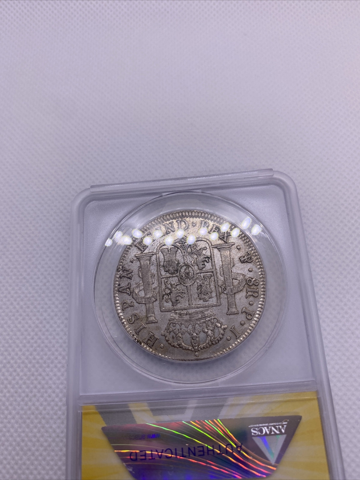 1821 PTS 8 Reales Bolivia Ferdinand VII Silver Anacs AU53 Details Silver #554