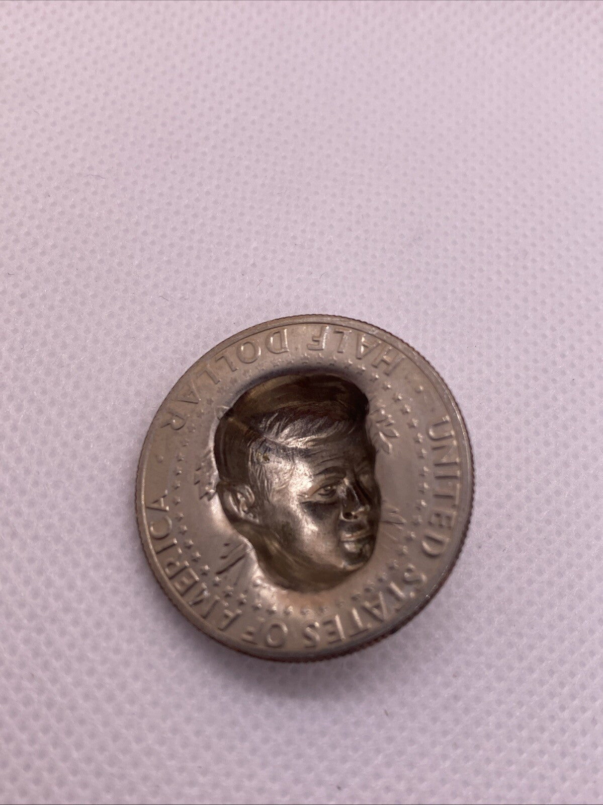 1974 Kennedy Half Dollar 3-D Pop Out Repousse Coin #7734-10