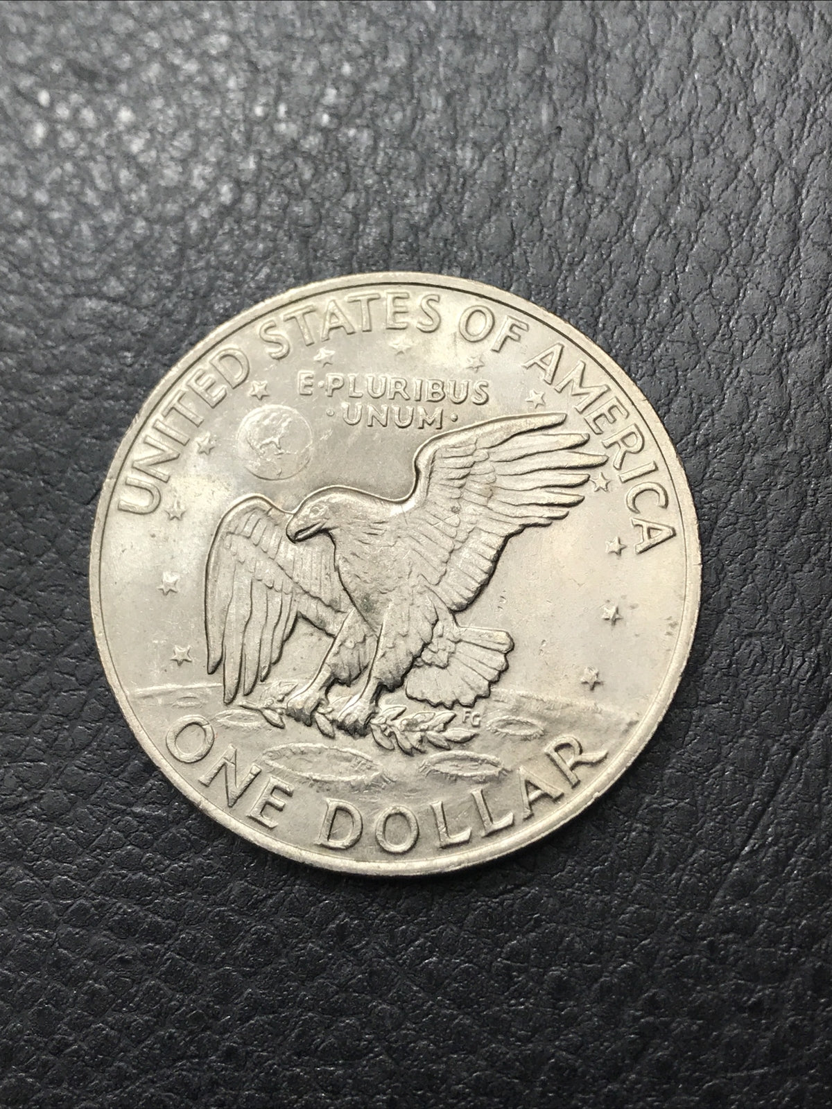 1972 Eisenhower Ike Dollar $1 Mint Error Obverse Struck Through