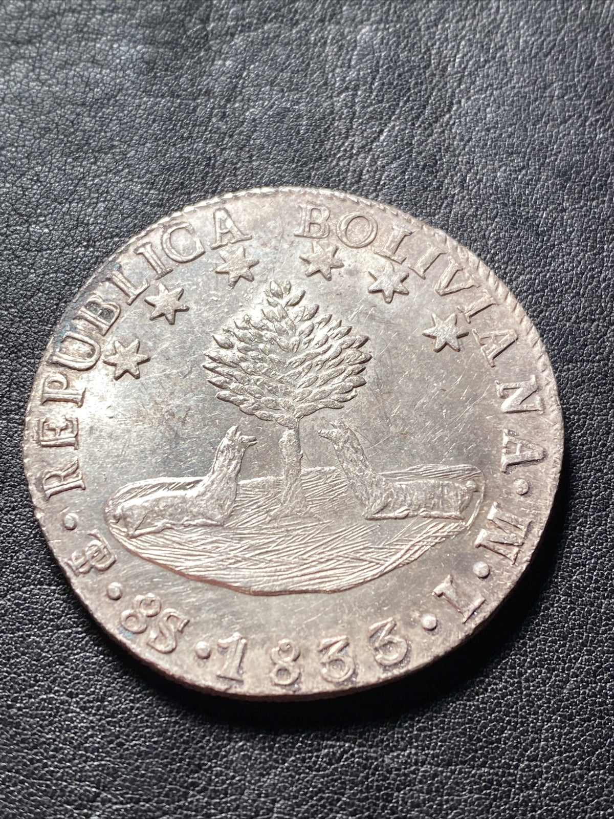 1833 PTS LM S8S BOLIVIA 8 SOLES SILVER DETAILS SEE DESCRIPT. PRICED TO SELL X598
