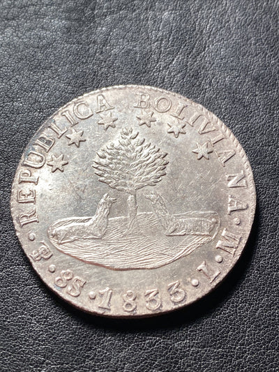 1833 PTS LM S8S BOLIVIA 8 SOLES SILVER DETAILS SEE DESCRIPT. PRICED TO SELL X598