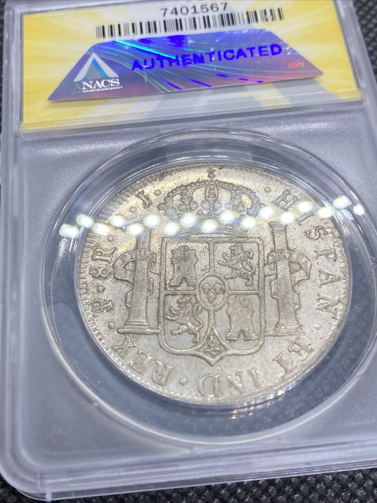 1819 PTS PJ Bolivia Silver 8R 8 Reales AU 53 Details Anacs Silver Potosi #567