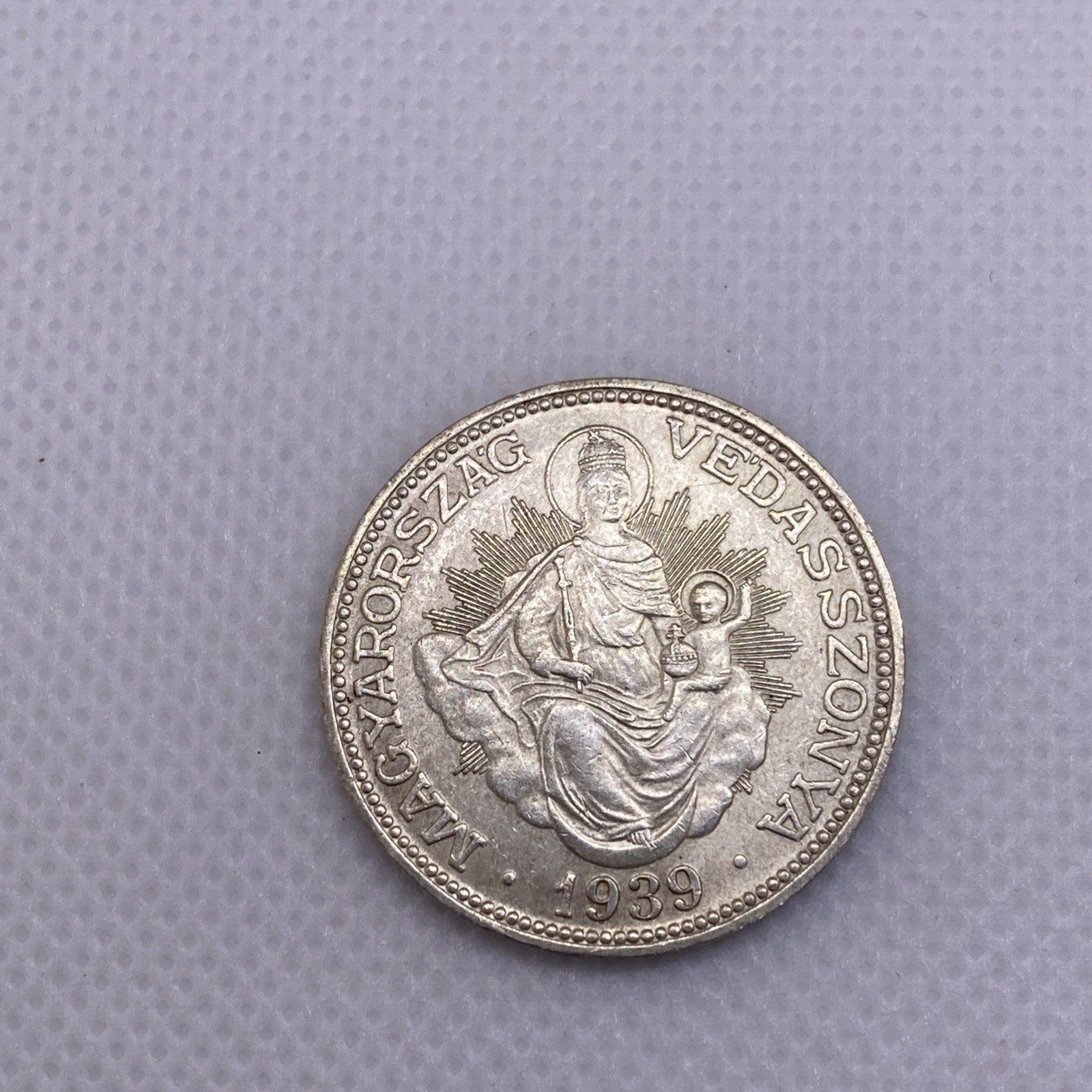 1939 2 Pengo Hungary Silver Coin Beautiful Silver Coin Uncirculated